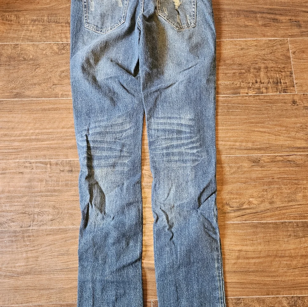 Women's Black Crystal Distressed Jeans Juniors 7 30x31 - Picture 8 of 8
